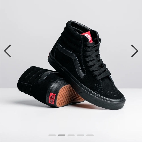 Vans kids size 4 (youth) Black High-Top Sneakers - Picture 2 of 6